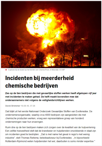 Incidenten in de chemische sector